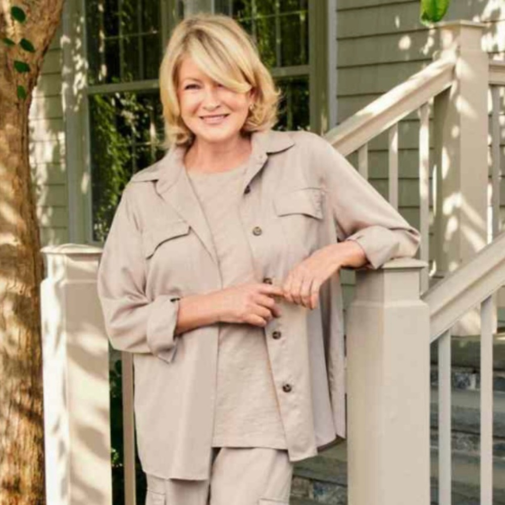 Martha stewart NWT S UTILITY SHIRT tan Women's LIGHTWEIGHT Jacket SHIRT